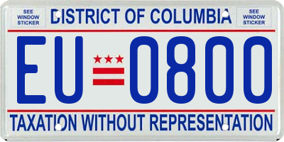 DC license plate EU0800