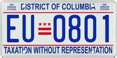 DC license plate EU0801