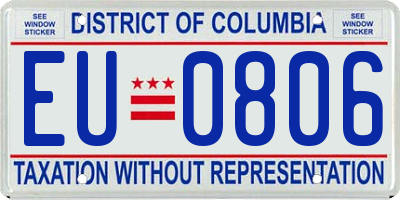 DC license plate EU0806