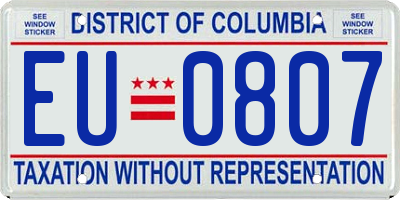 DC license plate EU0807