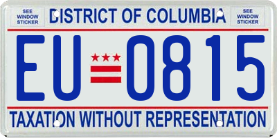 DC license plate EU0815