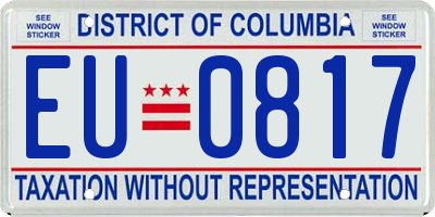 DC license plate EU0817