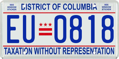 DC license plate EU0818