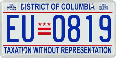 DC license plate EU0819