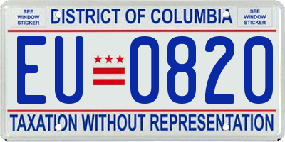 DC license plate EU0820