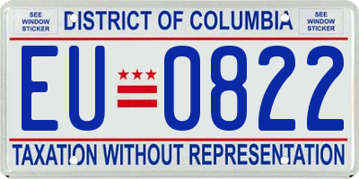 DC license plate EU0822