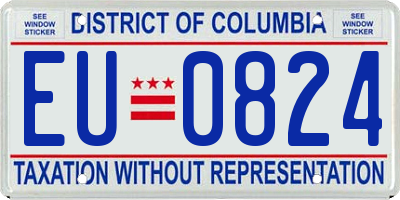 DC license plate EU0824