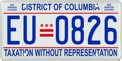 DC license plate EU0826