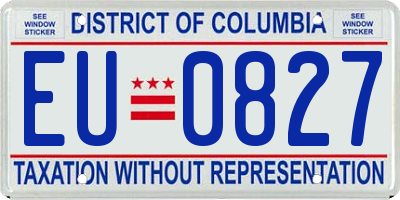 DC license plate EU0827