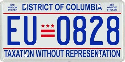 DC license plate EU0828