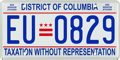 DC license plate EU0829