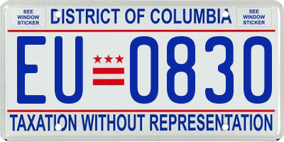 DC license plate EU0830