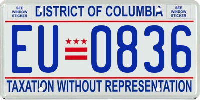 DC license plate EU0836