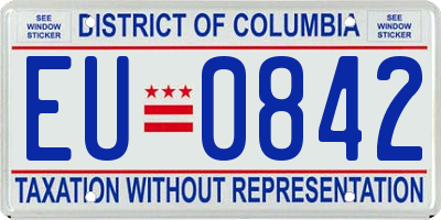DC license plate EU0842