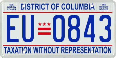 DC license plate EU0843