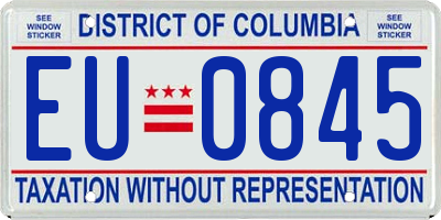 DC license plate EU0845