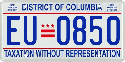 DC license plate EU0850