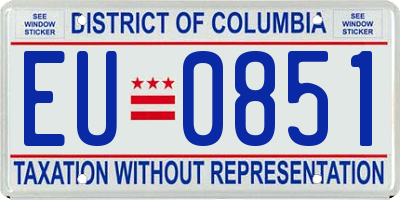 DC license plate EU0851