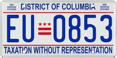 DC license plate EU0853