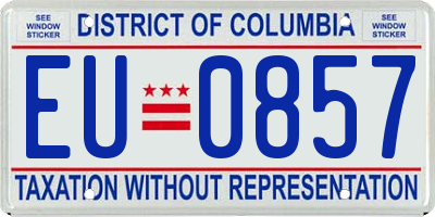 DC license plate EU0857