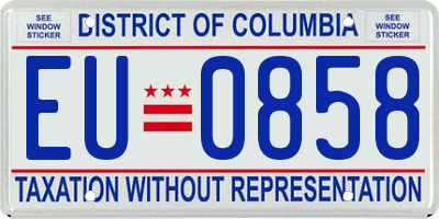 DC license plate EU0858
