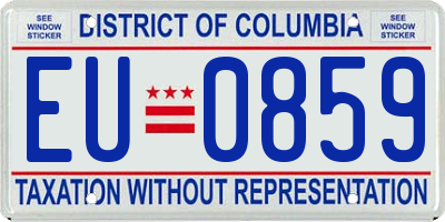 DC license plate EU0859