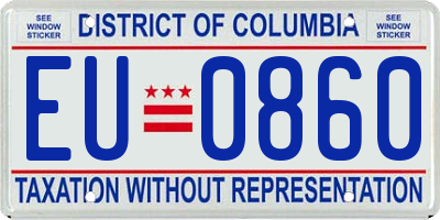 DC license plate EU0860