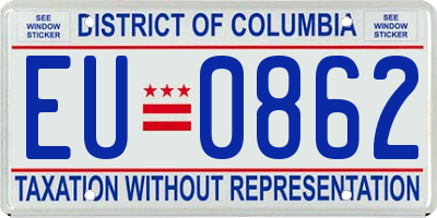 DC license plate EU0862