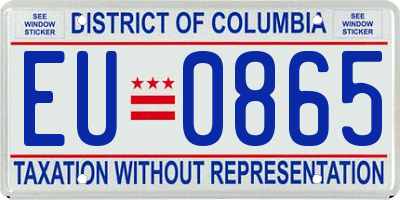 DC license plate EU0865