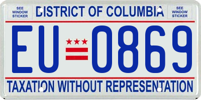 DC license plate EU0869