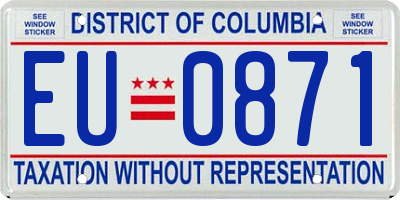 DC license plate EU0871
