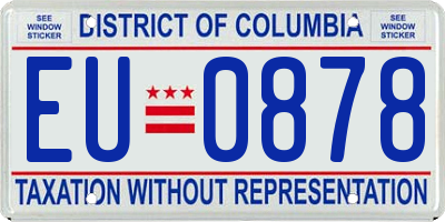 DC license plate EU0878