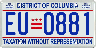 DC license plate EU0881