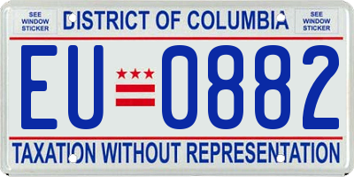 DC license plate EU0882