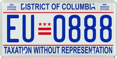 DC license plate EU0888