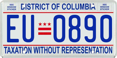 DC license plate EU0890