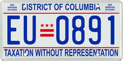 DC license plate EU0891