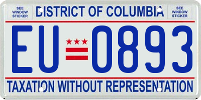 DC license plate EU0893