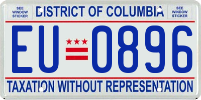 DC license plate EU0896