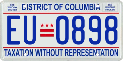 DC license plate EU0898