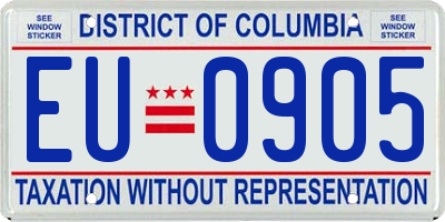 DC license plate EU0905