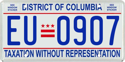 DC license plate EU0907