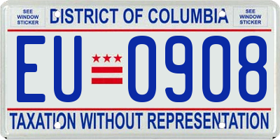 DC license plate EU0908