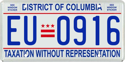 DC license plate EU0916