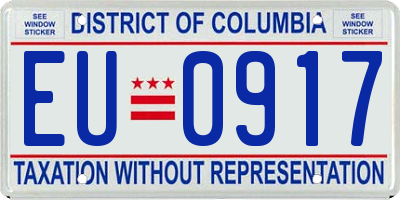DC license plate EU0917