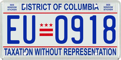 DC license plate EU0918