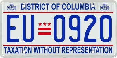 DC license plate EU0920