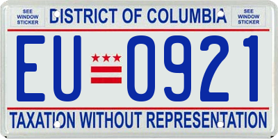DC license plate EU0921