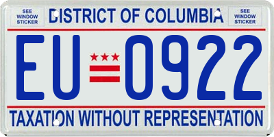 DC license plate EU0922
