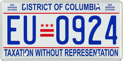 DC license plate EU0924